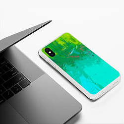 Чехол iPhone XS Max матовый Абстрактные краски - текстура, цвет: 3D-белый — фото 2