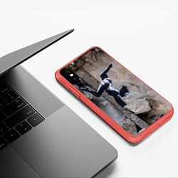 Чехол iPhone XS Max матовый Бэнкси Гимнастка, цвет: 3D-красный — фото 2