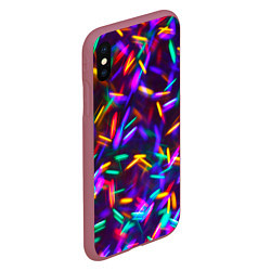 Чехол iPhone XS Max матовый Цветомузыка, цвет: 3D-малиновый — фото 2