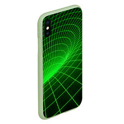 Чехол iPhone XS Max матовый Зелёная неоновая чёрная дыра, цвет: 3D-салатовый — фото 2