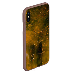 Чехол iPhone XS Max матовый Чёрный туман и золотые краски, цвет: 3D-коричневый — фото 2