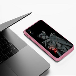 Чехол iPhone XS Max матовый Повелитель тьмы на подработке - Демон Садао, цвет: 3D-малиновый — фото 2