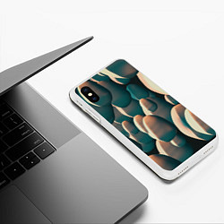 Чехол iPhone XS Max матовый Множество абстрактных летающих камней, цвет: 3D-белый — фото 2