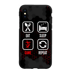 Чехол iPhone XS Max матовый Eat, sleep, Doom, repeat, цвет: 3D-черный