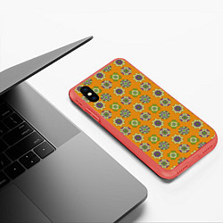 Чехол iPhone XS Max матовый Мандала мозайка, цвет: 3D-красный — фото 2