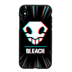 Чехол iPhone XS Max матовый Символ Bleach в стиле glitch на темном фоне, цвет: 3D-черный
