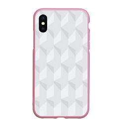 Чехол iPhone XS Max матовый Абстрактная серая геометрическая текстура, цвет: 3D-розовый