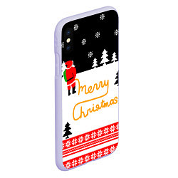 Чехол iPhone XS Max матовый Merry christmas - Санта Клаус, цвет: 3D-светло-сиреневый — фото 2