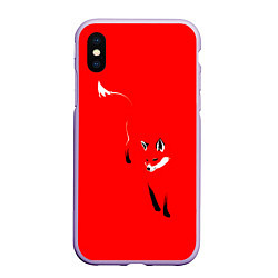 Чехол iPhone XS Max матовый Красная лиса, цвет: 3D-светло-сиреневый