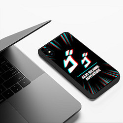 Чехол iPhone XS Max матовый Символ JoJo Bizarre Adventure в стиле glitch на те, цвет: 3D-черный — фото 2