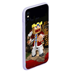 Чехол iPhone XS Max матовый Minecraft - warrior - video game - sword, цвет: 3D-светло-сиреневый — фото 2