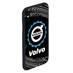 Чехол iPhone XS Max матовый Volvo в стиле Top Gear со следами шин на фоне, цвет: 3D-черный — фото 2