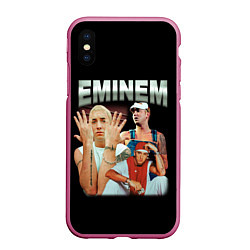 Чехол iPhone XS Max матовый Eminem Slim Shady, цвет: 3D-малиновый