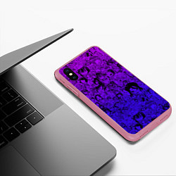 Чехол iPhone XS Max матовый Ахегао яркий градиент, цвет: 3D-малиновый — фото 2