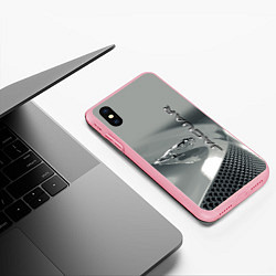 Чехол iPhone XS Max матовый Jaguar - капот - эмблема, цвет: 3D-баблгам — фото 2