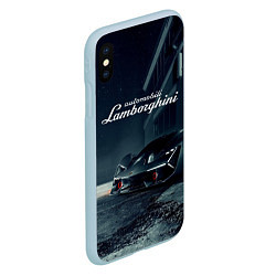 Чехол iPhone XS Max матовый Lamborghini - power - Italy, цвет: 3D-голубой — фото 2