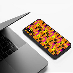 Чехол iPhone XS Max матовый Colored patterned ornament, цвет: 3D-черный — фото 2