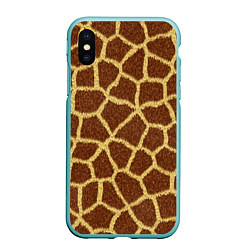 Чехол iPhone XS Max матовый Текстура жирафа, цвет: 3D-мятный