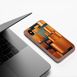 Чехол iPhone XS Max матовый Золотые геометрические слитки, цвет: 3D-коричневый — фото 2