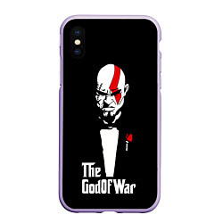 Чехол iPhone XS Max матовый God of war - Кратос отец войны, цвет: 3D-светло-сиреневый
