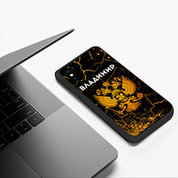 Чехол iPhone XS Max матовый Владимир и зологой герб РФ, цвет: 3D-черный — фото 2