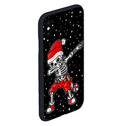 Чехол iPhone XS Max матовый Dab новогодний скелет, цвет: 3D-черный — фото 2