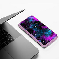 Чехол iPhone XS Max матовый Галактика сиреневая, цвет: 3D-сиреневый — фото 2