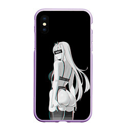 Чехол iPhone XS Max матовый Waifu Zero Two, цвет: 3D-сиреневый