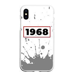 Чехол iPhone XS Max матовый 1968 - в красной рамке на светлом, цвет: 3D-белый