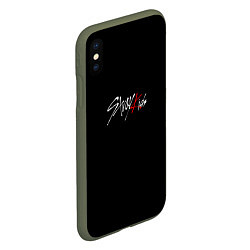 Чехол iPhone XS Max матовый Stray Kids white logo, цвет: 3D-темно-зеленый — фото 2