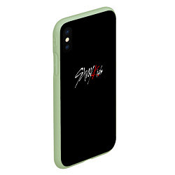 Чехол iPhone XS Max матовый Stray Kids white logo, цвет: 3D-салатовый — фото 2