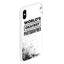 Чехол iPhone XS Max матовый Worlds okayest photographer - white, цвет: 3D-белый — фото 2