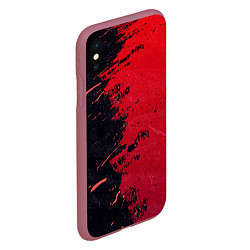 Чехол iPhone XS Max матовый Черное и красное, цвет: 3D-малиновый — фото 2