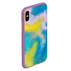 Чехол iPhone XS Max матовый Blue abstraction, цвет: 3D-фиолетовый — фото 2