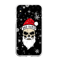 Чехол iPhone XS Max матовый Christmas Bad Santa, цвет: 3D-белый