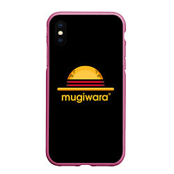 Чехол iPhone XS Max матовый Mugiwara, цвет: 3D-малиновый