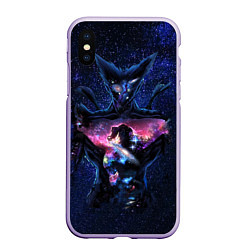 Чехол iPhone XS Max матовый One Punch Man Гароу Космос, цвет: 3D-светло-сиреневый