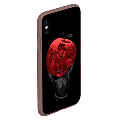 Чехол iPhone XS Max матовый Рюк и красное яблоко, цвет: 3D-коричневый — фото 2