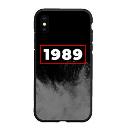 Чехол iPhone XS Max матовый 1989 - в красной рамке на темном, цвет: 3D-черный