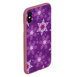 Чехол iPhone XS Max матовый Violet snow, цвет: 3D-малиновый — фото 2