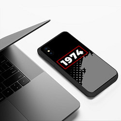 Чехол iPhone XS Max матовый 1974 - в красной рамке на темном, цвет: 3D-черный — фото 2