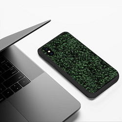 Чехол iPhone XS Max матовый Черный и зеленый камуфляжный, цвет: 3D-черный — фото 2