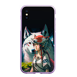 Чехол iPhone XS Max матовый Princess Mononoke by Studio Ghibli, цвет: 3D-сиреневый