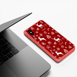 Чехол iPhone XS Max матовый Новогоднее настроение уют, цвет: 3D-красный — фото 2