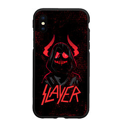 Чехол iPhone XS Max матовый Slayer - рок 80-х, цвет: 3D-черный