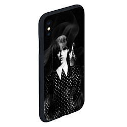 Чехол iPhone XS Max матовый Уэнсдэй и Вещь, цвет: 3D-черный — фото 2