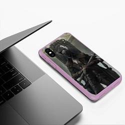 Чехол iPhone XS Max матовый Bloodborne охотник, цвет: 3D-сиреневый — фото 2