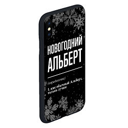 Чехол iPhone XS Max матовый Новогодний Альберт на темном фоне, цвет: 3D-черный — фото 2