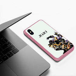 Чехол iPhone XS Max матовый Стенд Джотаро Куджо Star Platinum, цвет: 3D-малиновый — фото 2