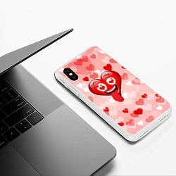 Чехол iPhone XS Max матовый Безумное сердце, цвет: 3D-белый — фото 2